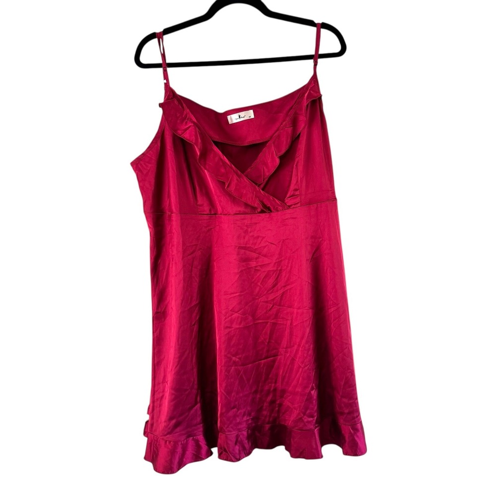 Agnes Orinda Ruffle Trim Cami‎ Dress Sleeveless Mini Plus Size 1X